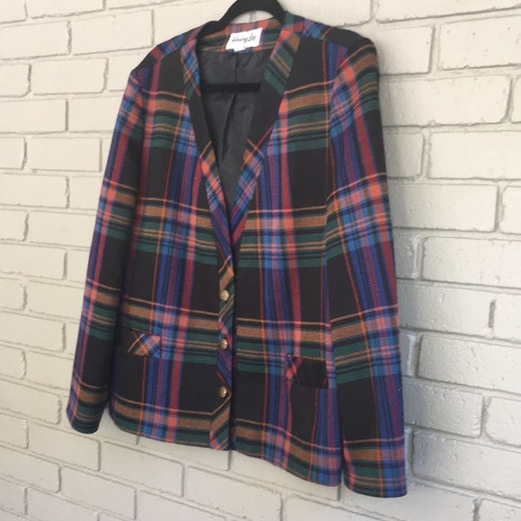 Vintage Plaid Henry Lee Blazer Size 16 - Picture 10 of 12